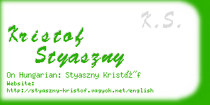 kristof styaszny business card